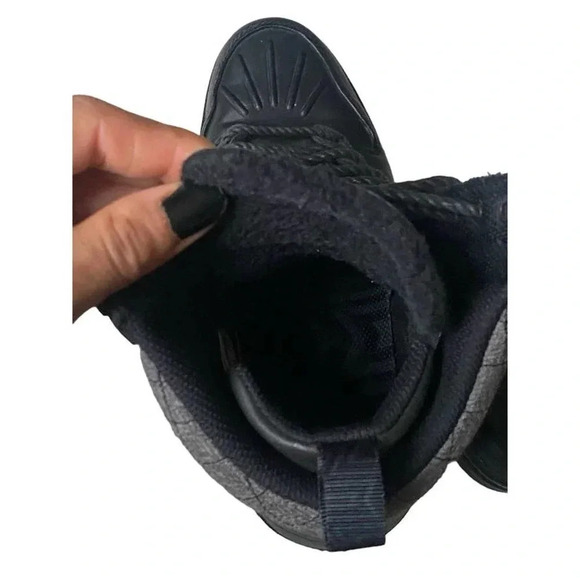 2013 Nike Dunk Sky High Womens US 8.5, UK 6 Black Gray Suede Wedge Sneaker Boot - Picture 10 of 13